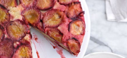 Gâteau renversé aux prunes