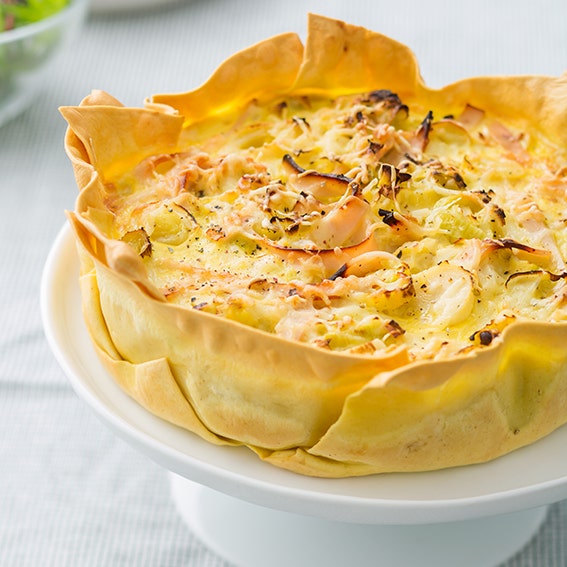 Quiche de lasagnes aux poireaux