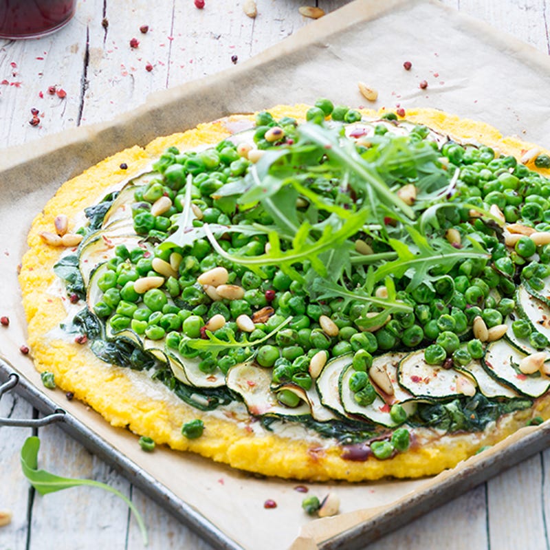 Pizza verte et blanche