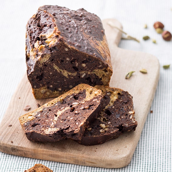 Gâteau marbré courgettes-chocolat