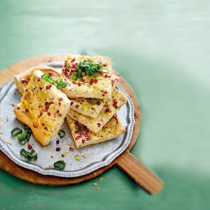 Foto van Klassieke uientaart met ham door WW