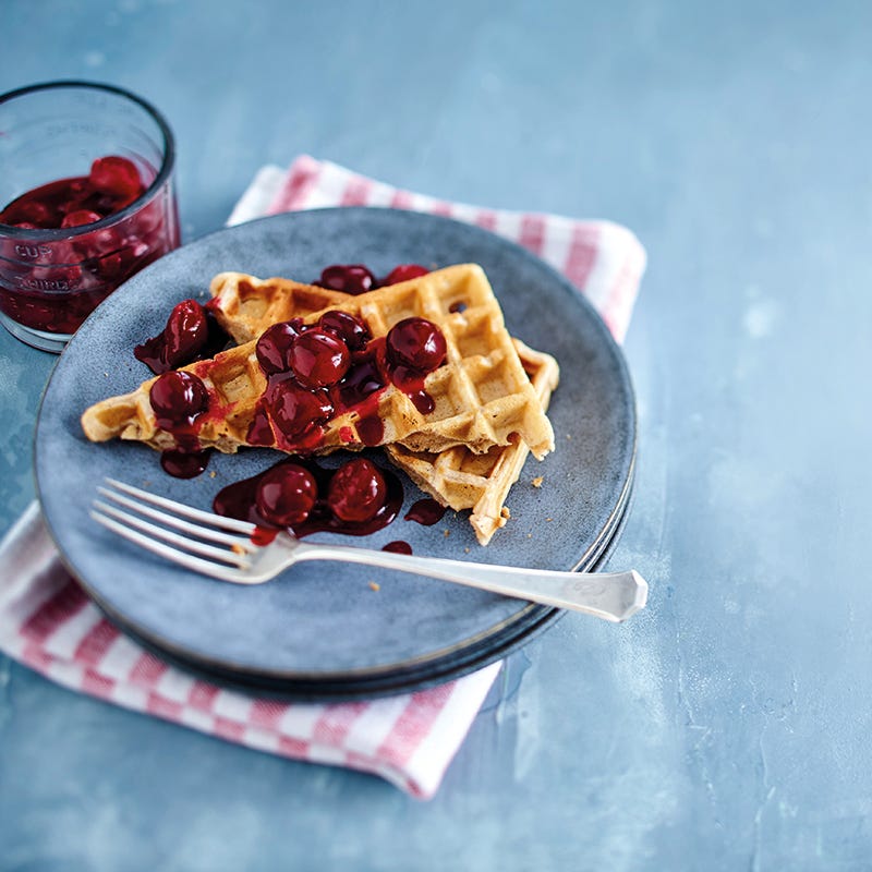 Foto van Kaneelwafels met warme kersen door WW