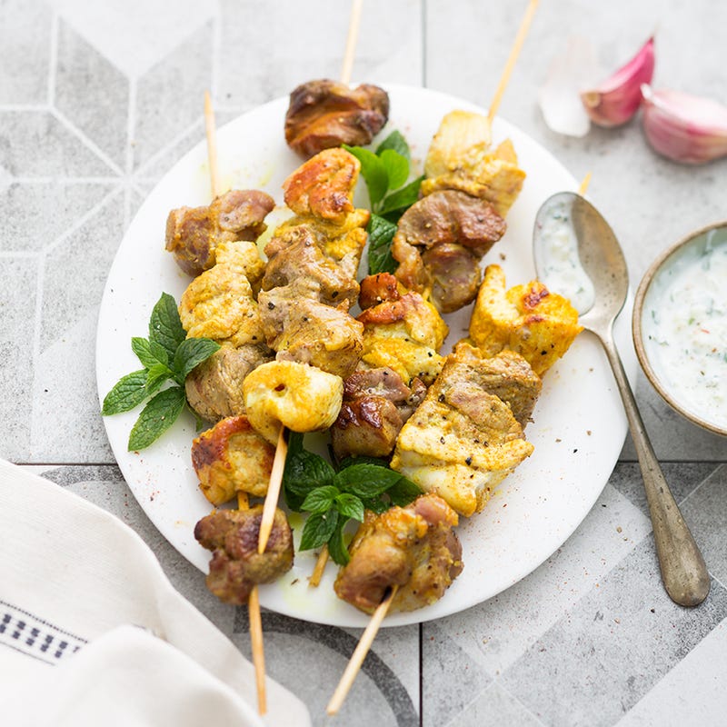 Brochettes de viande au tzatziki