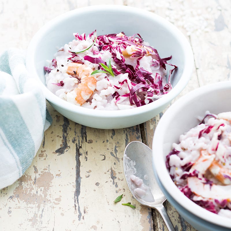 Risotto de crevettes à la trévise