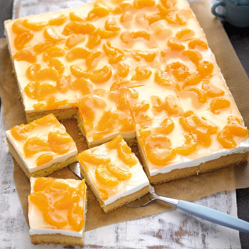 Schmand-Schnitte mit Mandarinen