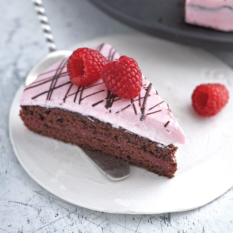 Himbeertorte mit Schokofäden