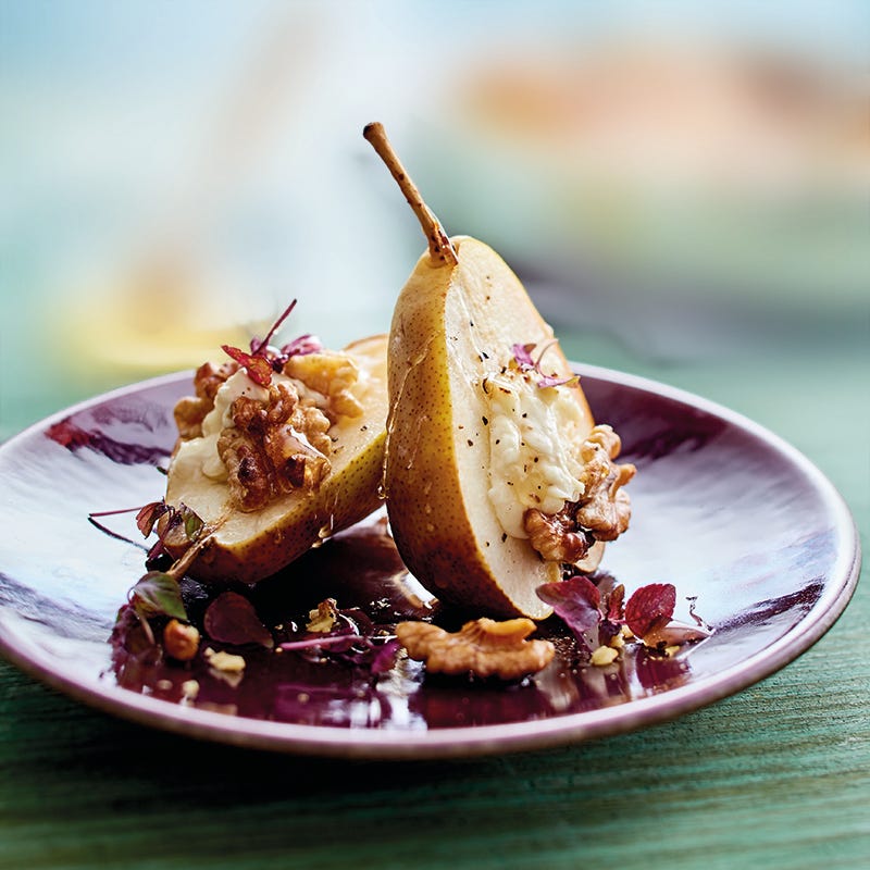 Photo de Poires au miel, fromage de chèvre et noix prise par WW