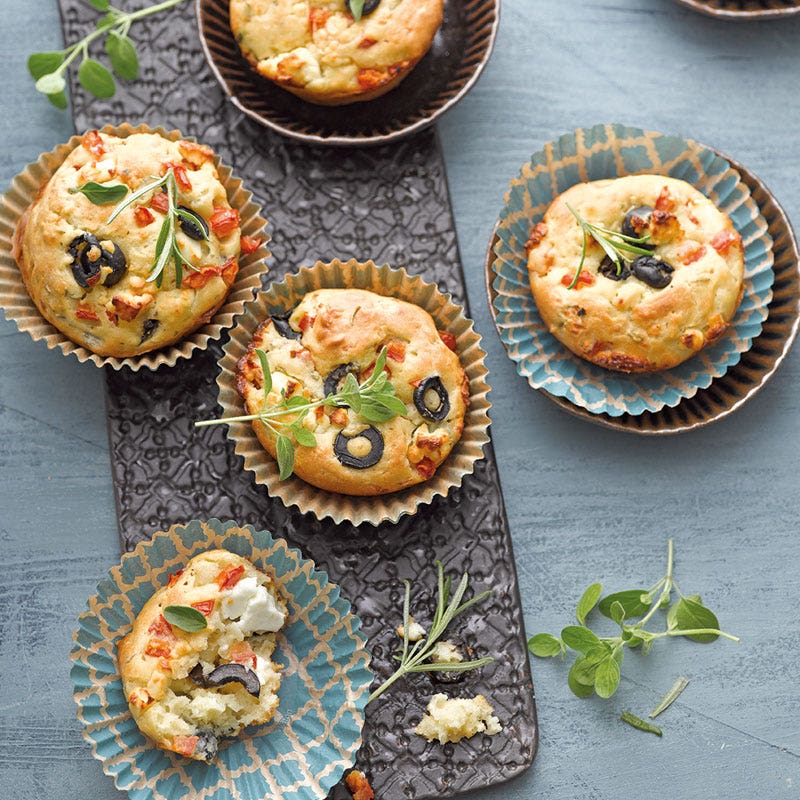 Griechische Muffins mit Schafskäse