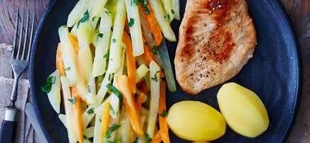 Escalope de dinde au chou-rave