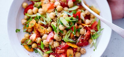 Salade de tomates aux pois chiches