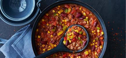 Chili con carne med bönor och majs