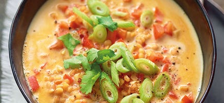 Paprika-Linsen-Suppe mit Kokosmilch