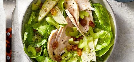 Salade de dinde et de pomme avec vinaigrette à la framboise