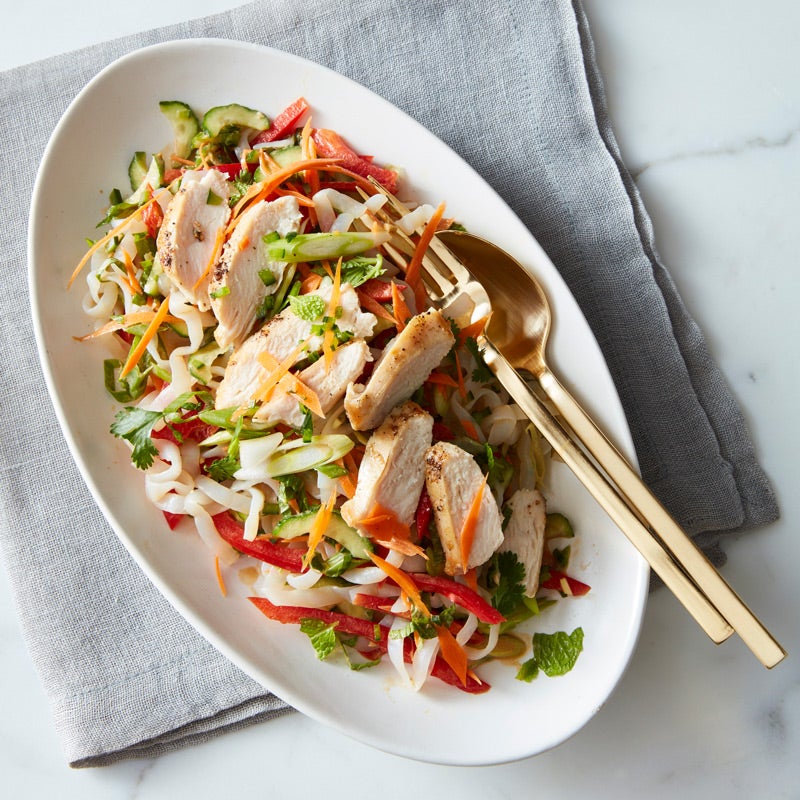 Skinny Pasta Thai Peanut Noodle and Veggie Salad