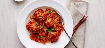 Skinny Pasta Spaghetti and Meatballs