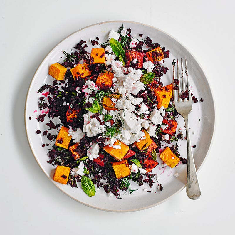 ViktVäktarna - Rödbetscouscous med rostad pumpa och fetaost