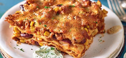 Chili con Carne Lasagne mit Sour Cream