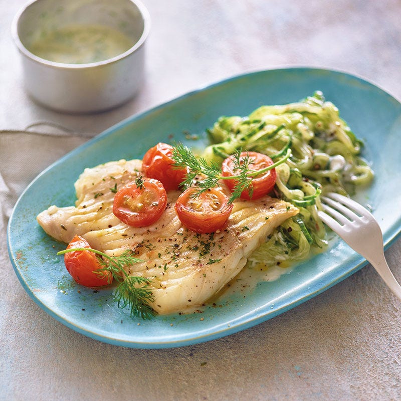 Schellfisch mit Gurkenspiralen