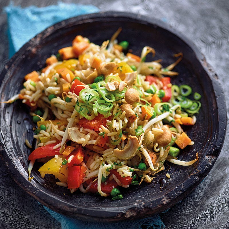 Gebratener Reis mit Cashewnüssen