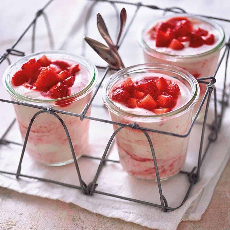 Schnelle Erdbeermousse