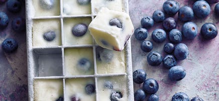 Frozen-Yoghurt-Häppchen mit Heidelbeeren