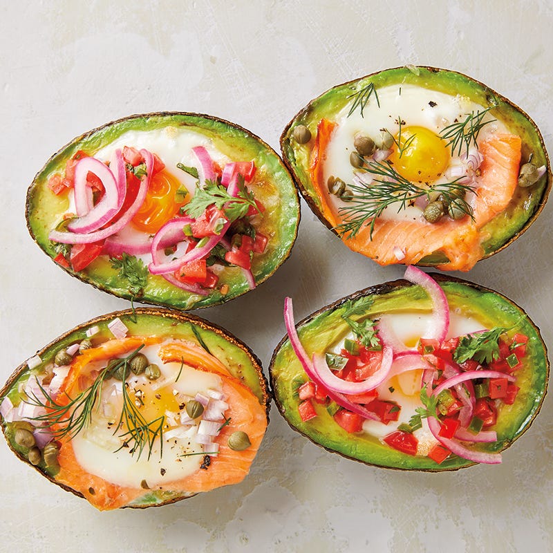 Avocado-Baked Eggs with Smoked Salmon