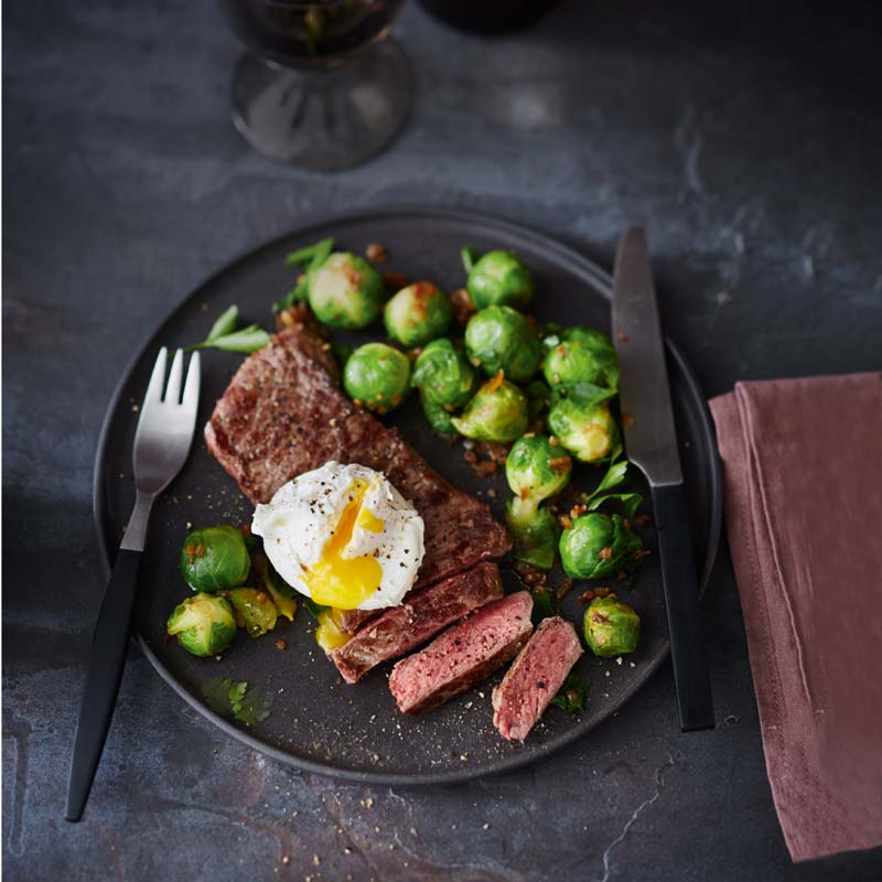 ViktVäktarna - Biff med brysselkål och pocherat ägg