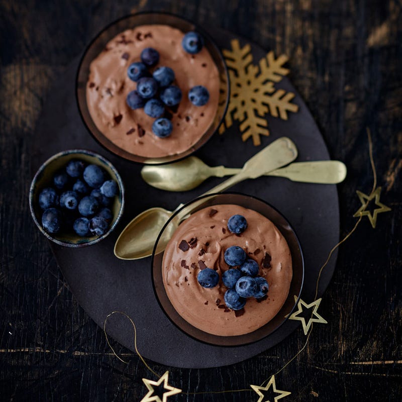 Chocolate-Heidelbeer-Mousse