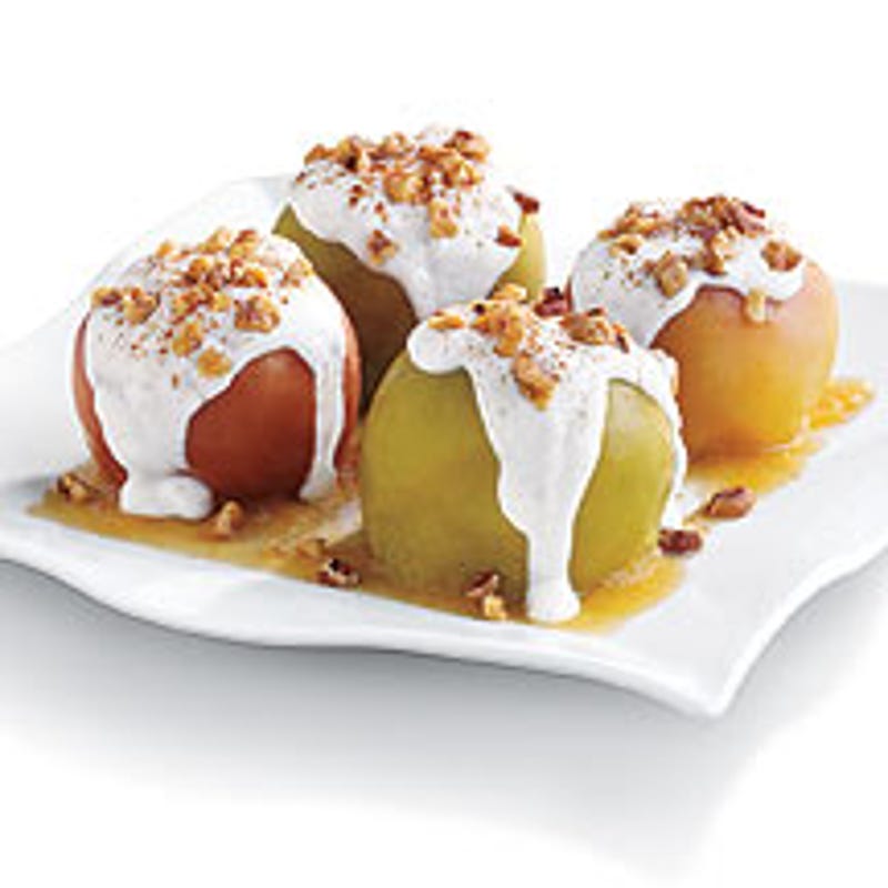 Photo of Twice Baked Apple with Cinnamon-Vanilla Yogurt Sauce by WW