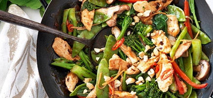 Chicken stir-fry with black bean sauce