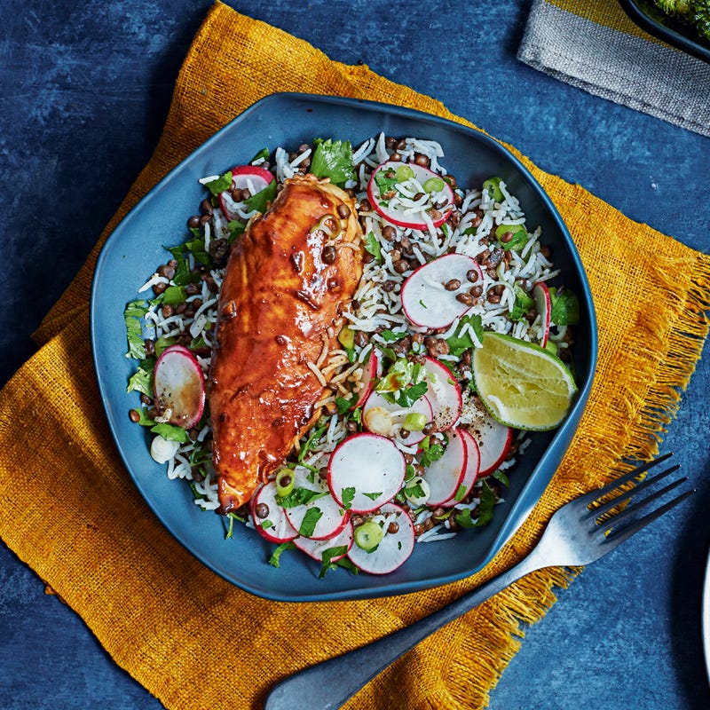 Photo of Lemongrass chicken with rice & lentil salad by WW