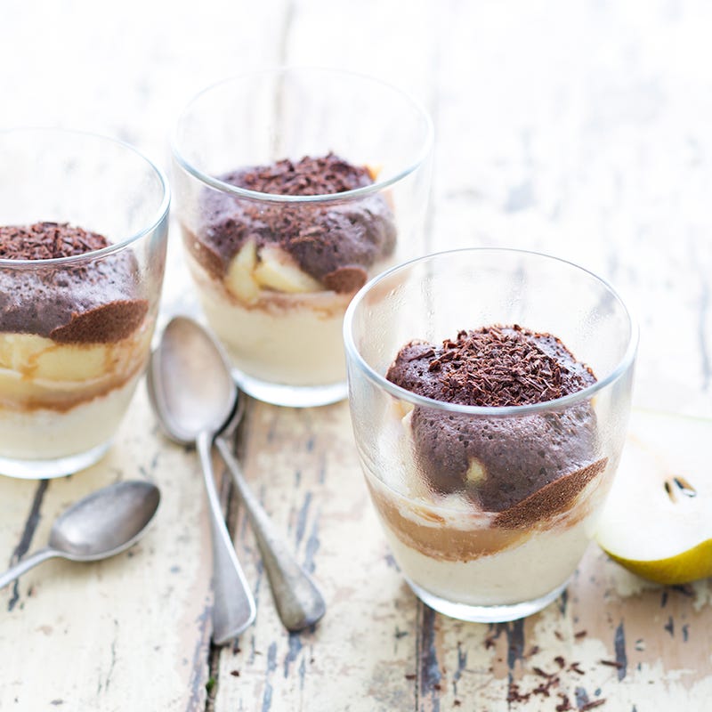 Coupe de poire, ricotta et chocolat