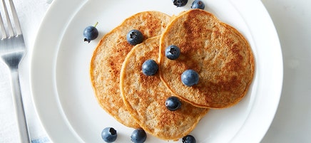 Peanut butter-banana pancakes