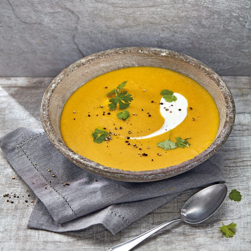 Zitronige Linsensuppe mit Koriander