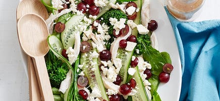 Chicken, grape and feta salad