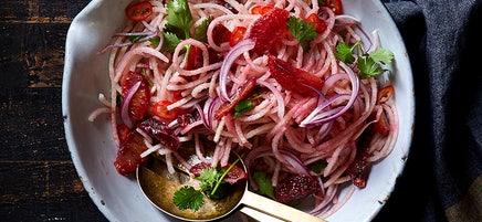 Jicama noodles with citrus dressing