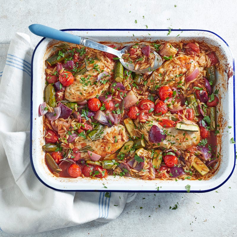 Photo of Mediterranean chicken & orzo bake by WW