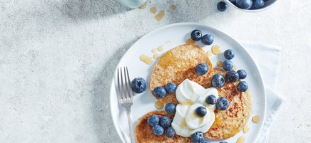 American-style banana protein pancakes