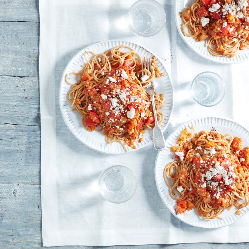 Photo of Spaghetti with lentil ragu & feta by WW