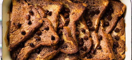 Chocolate bread & butter pudding