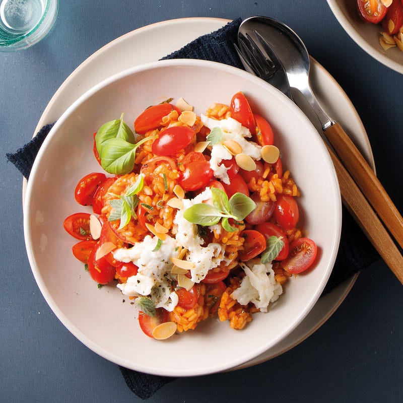 Risotto Caprese mit Mandeln