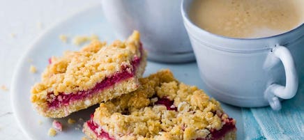 Raspberry & coconut slice