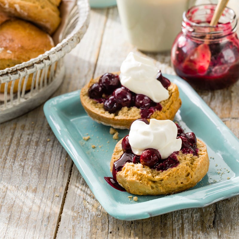 Photo of Earl grey breakfast scones with quick blueberry jam by WW