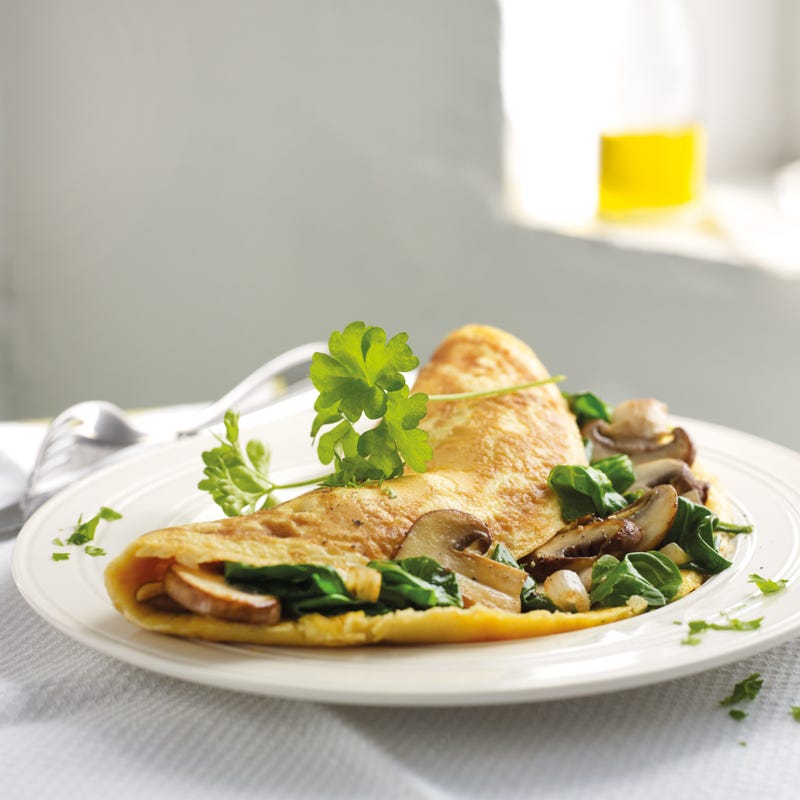 Spinat-Champignon-Omelette