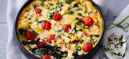 Gratin d’épinards au saumon
