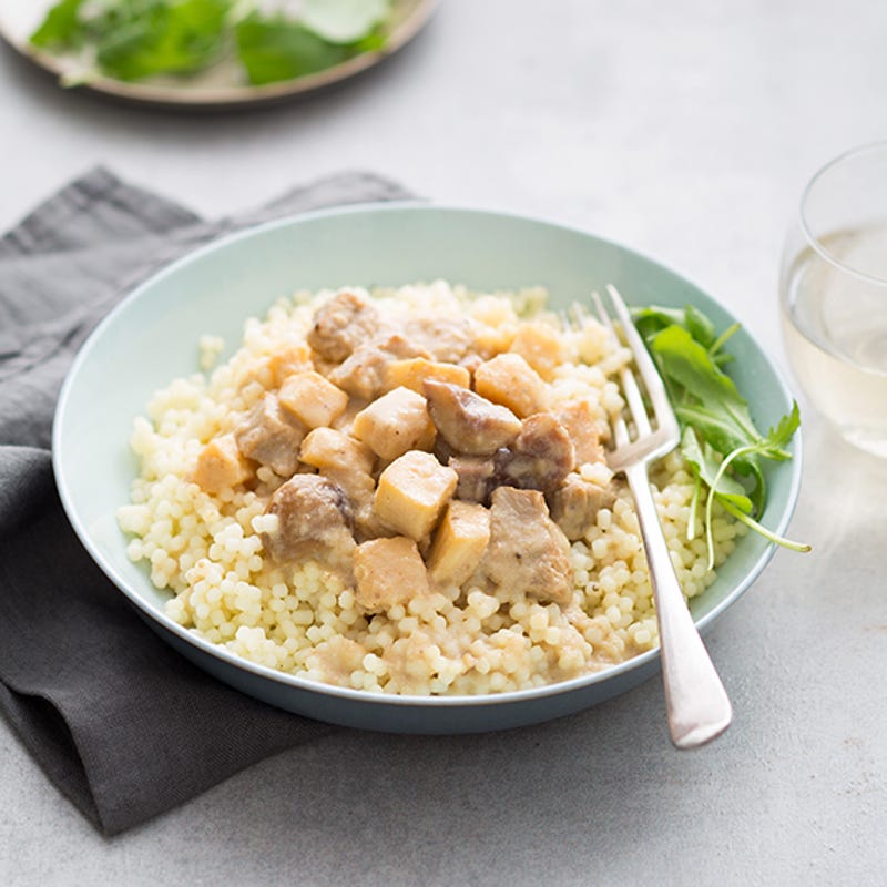 Mijotée de veau aux panais et pâtes perle