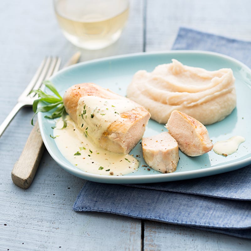 Blancs de poulet à l'estragon et purée aux haricots blancs