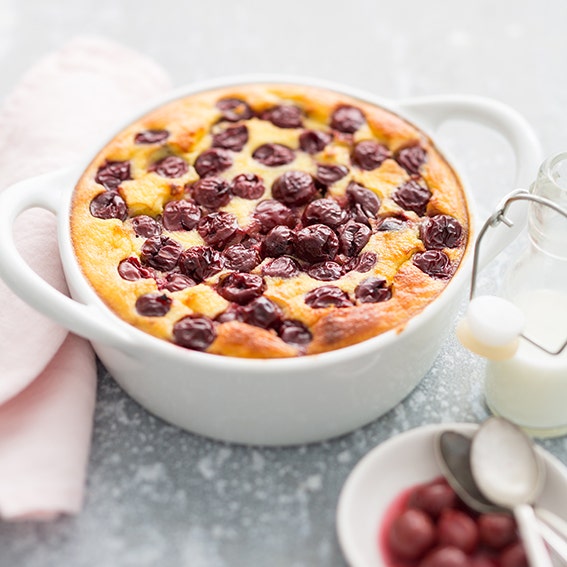 Flan de semoule aux cerises