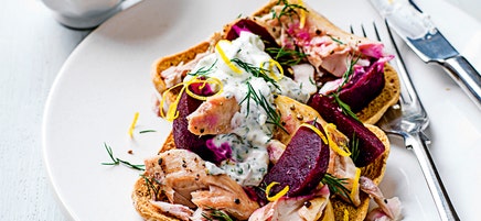 Beetroot & mackerel toastie