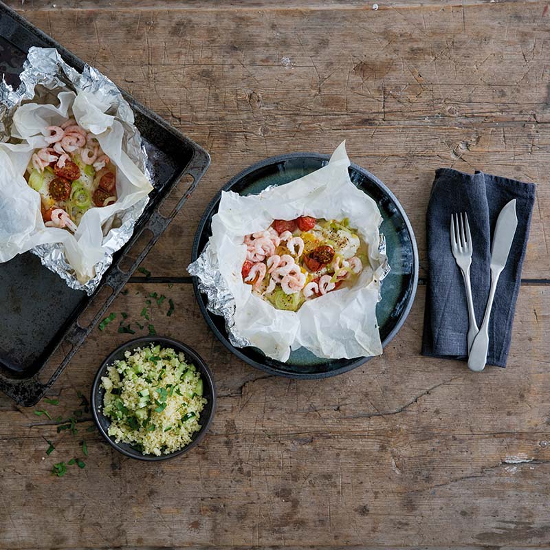 Torsk- och räkpaket med couscous - ViktVäktarna